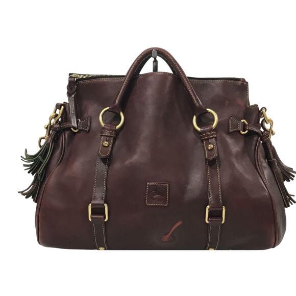 Women’s Dooney & Bourke Florentine Merlot Leather Satchel Bag w/ COA - Picture 3 of 6